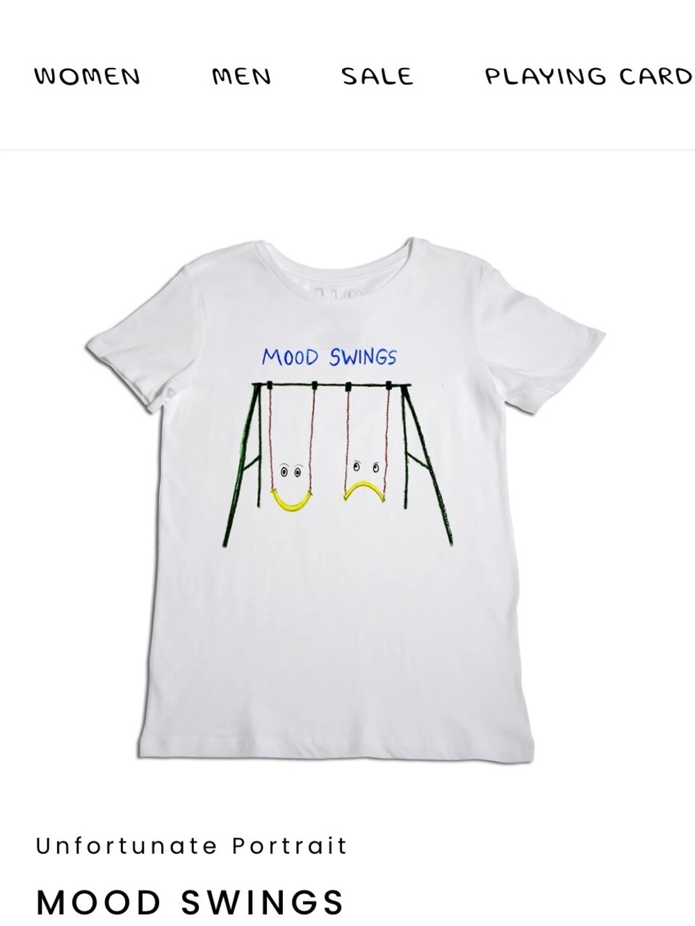 Unfortunate Portrait Women’s White 'Mood Swings' Graphic Tee